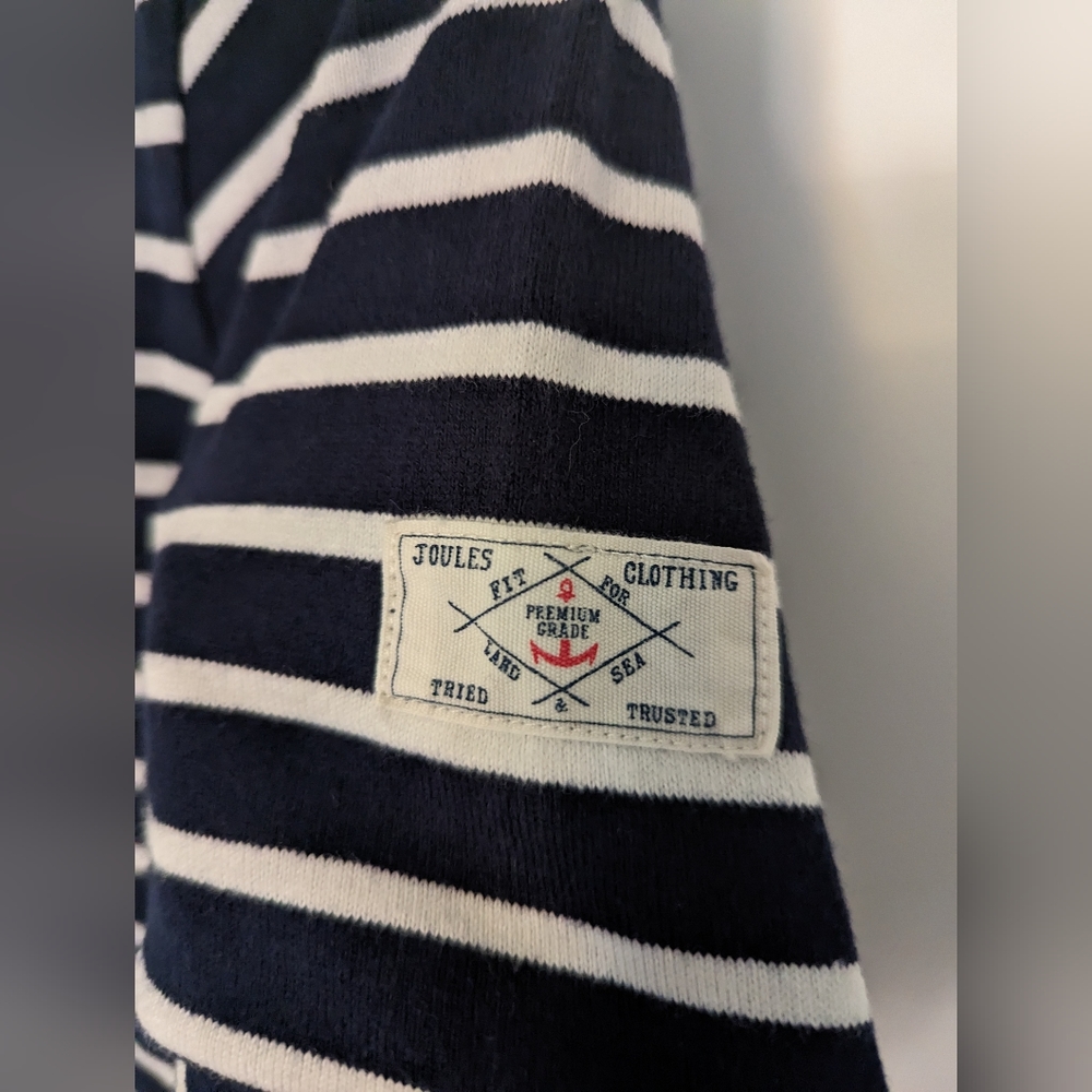 Joules Mariners premium grade stripes white navy size 8 - Picture 4 of 7